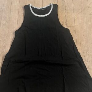 Black Sleeveless Top with Gray Trim